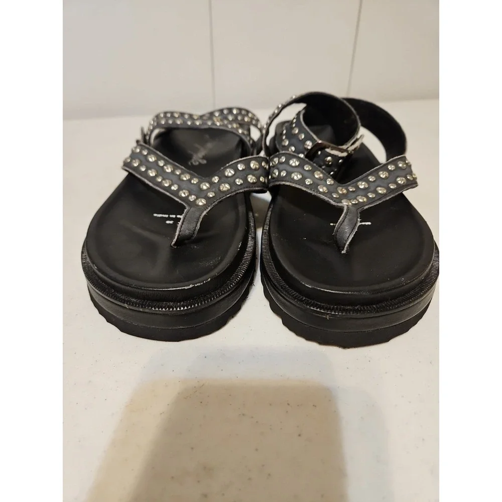 Free People FP Collection Izzy Studded Strappy Sandals Women Sz 39 =8.5/9 Black
